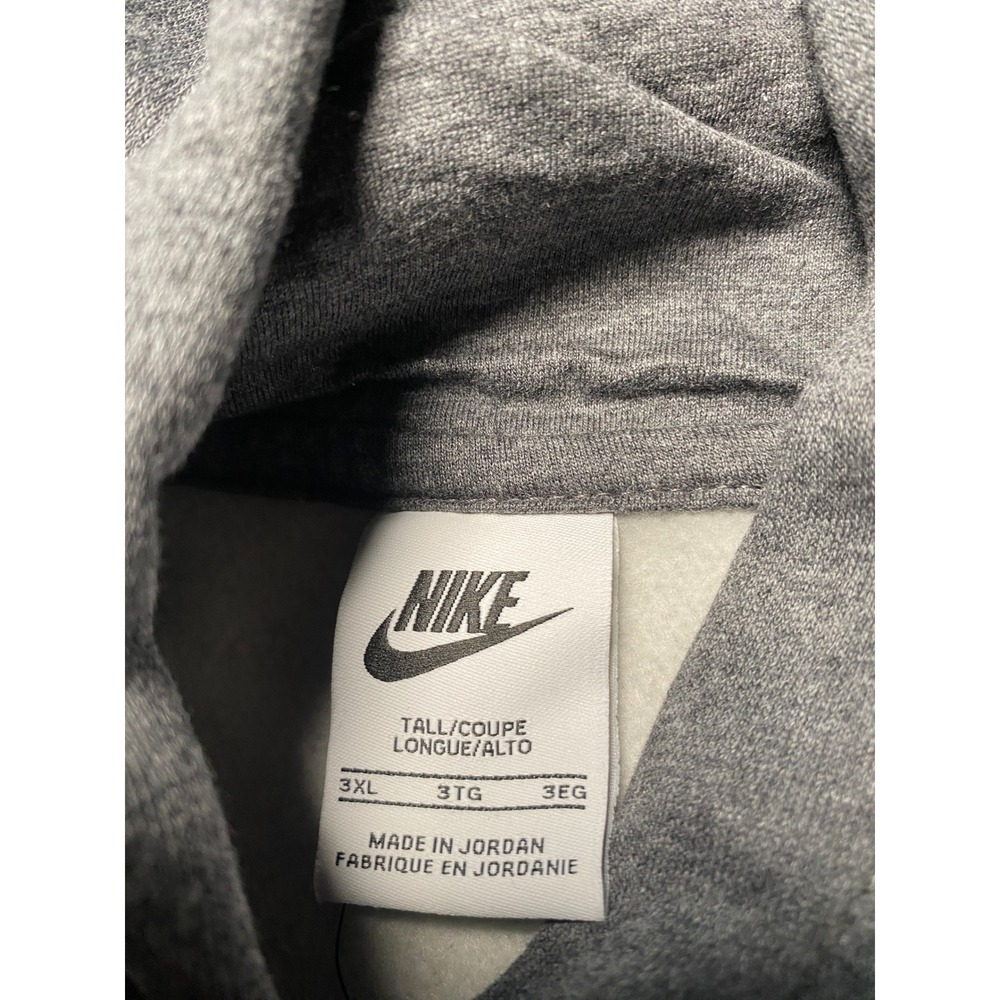 Nike Sportswear Club Fleece Hoodie Mens 3XLT Gray Pullover BV2654-071 Tall - Picture 3 of 7